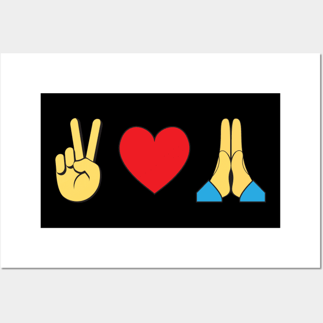 Peace Love Prayer icons Wall Art by starlingm028